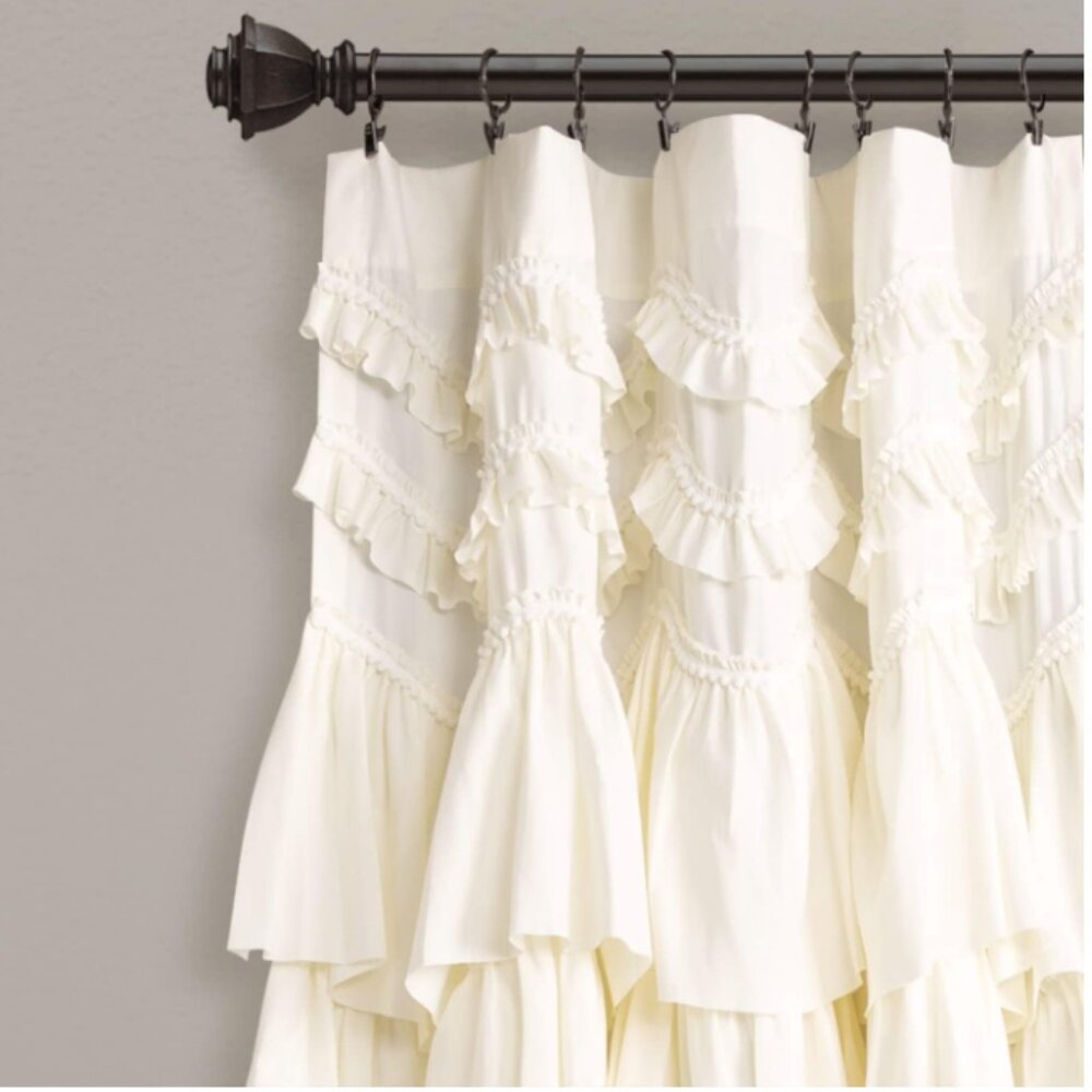 New Lush Decor Ivory Ruffle Window Panel, Curtain - Picture 4 of 5